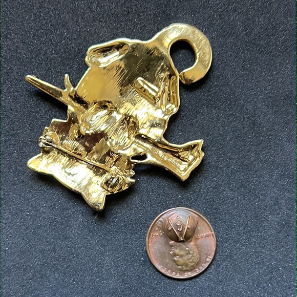 Rare Vintage JJ Brand Gold Kitty Cat Hang In There Brooch - Picture 3 of 3